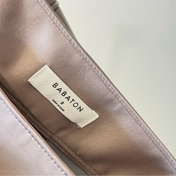 Babaton vegan leather midi skirt with front slit - Picture 3 of 3